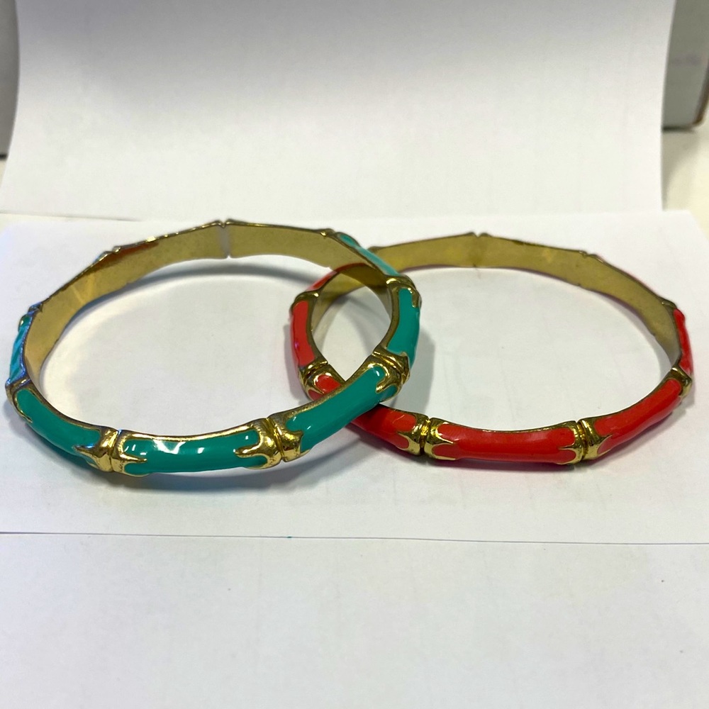 Juicy Couture Pink and Teal Bamboo Bangles